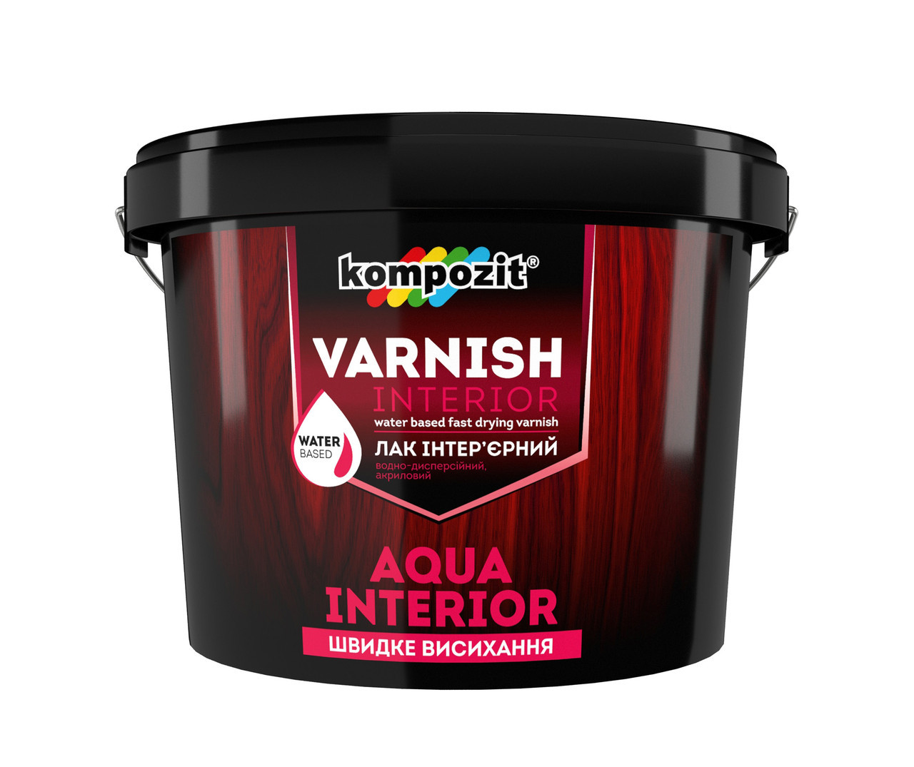 Лак интерьерный Kompozit AQUA INTERIOR 10 л Глянцевый, Kompozit