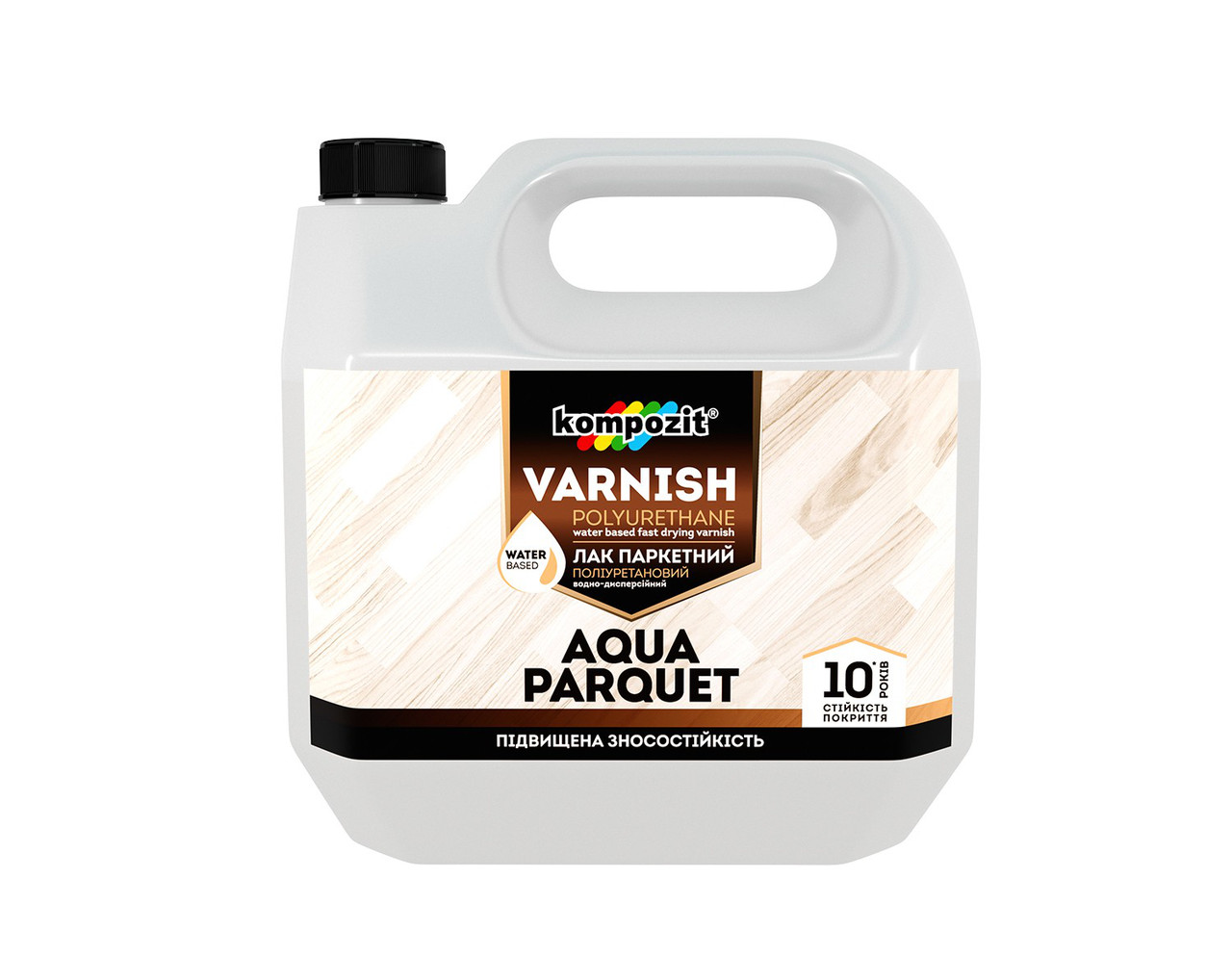 Лак паркетный Kompozit AQUA PARQUET 3 л Глянцевый, Kompozit