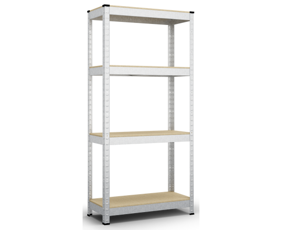 Стелаж Бюджет 1600х900х300 Меткас, 175 кг / полку, 4 полки, МДФ 10 мм, оцинкований, металевий