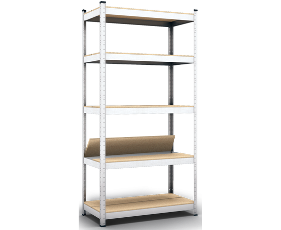 Стелаж Бюджет ОД-4/2 1800х900х400 Меткас, 175 кг / полку, 5*2 полиць (полка з 2-х частин), ДСП, оцинкований, металевий